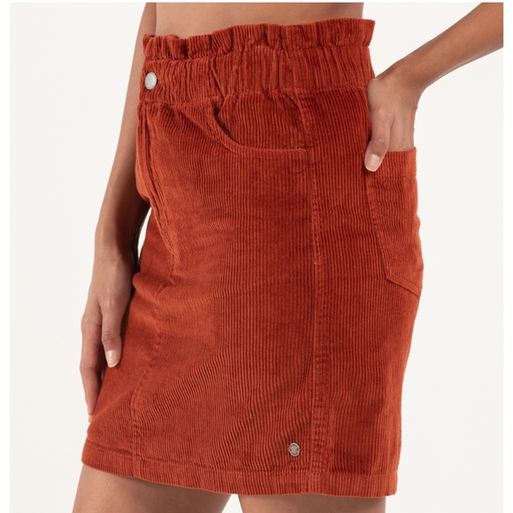 ROXY Burnt Orange Silent Days Corduroy Skirt Juniors Size Small NWT - Picture 5 of 6